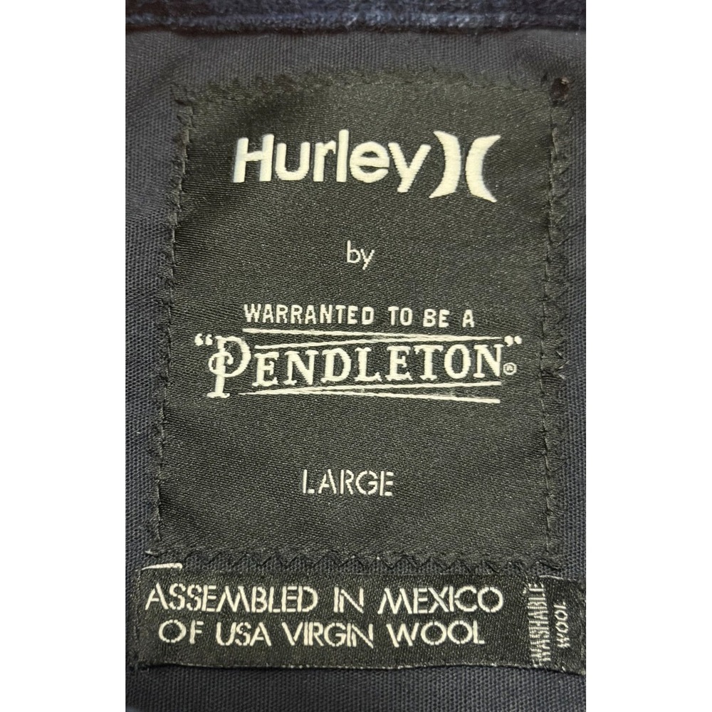 Hurley Pendleton Wool Shirt Jacket Mens Large Plaid Button Front Shacket - Picture 2 of 13